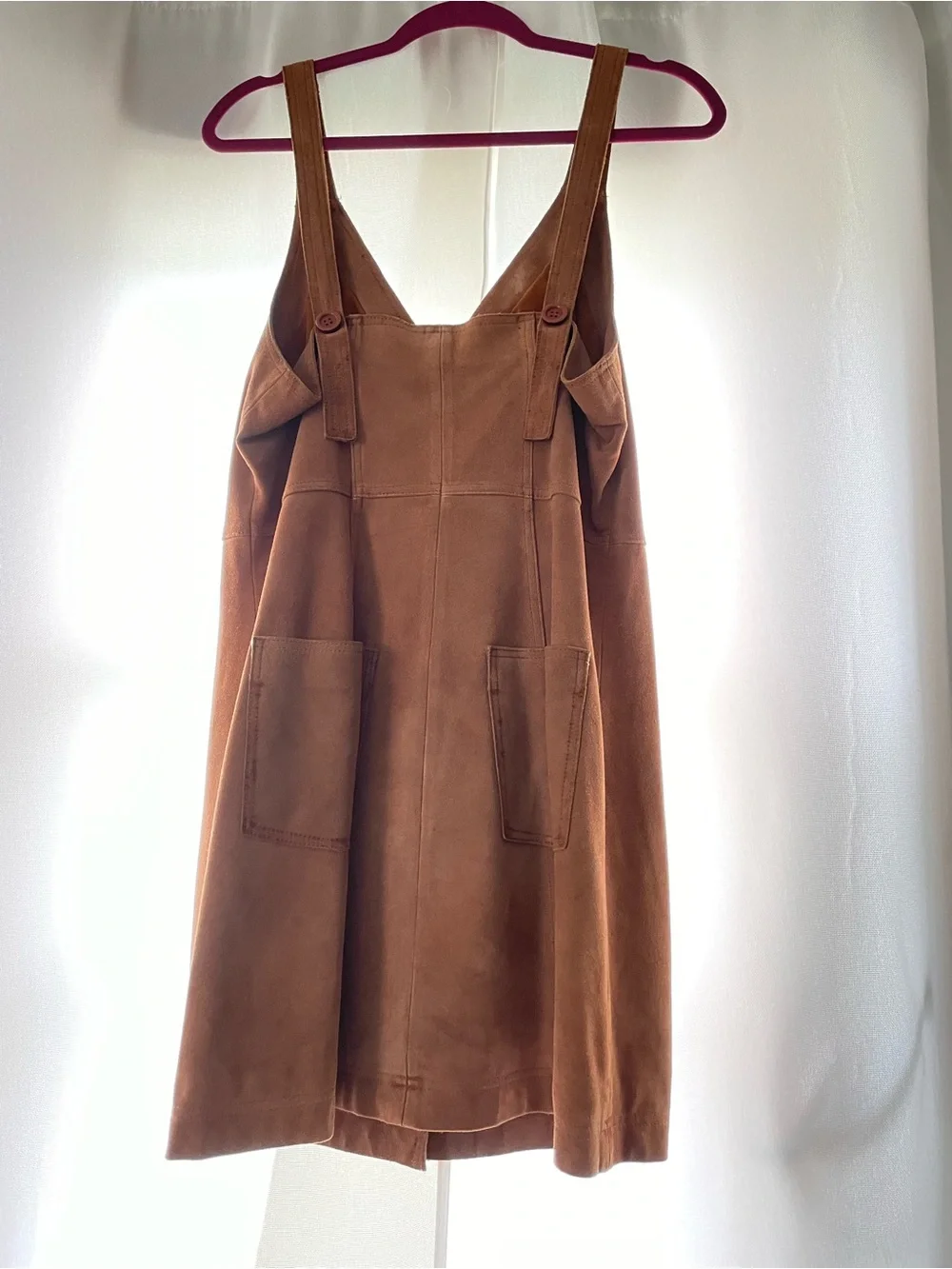Free People Brown Suede Button-Front Mini Dress